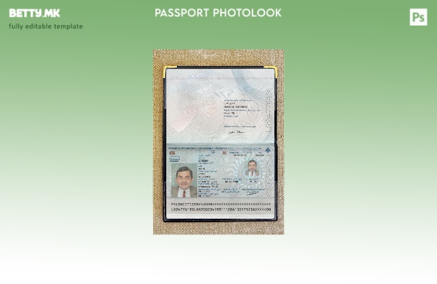 Модерен стил Либански пасош присутен шаблон за фото изглед 1